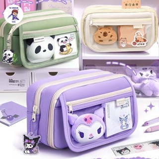 Hộp Bút Kuromi, Gấu Trúc, Capybara, Cinnamoroll Kích Thước Lớn Dụng Cụ Học Tập Học Sinh Cho Bé