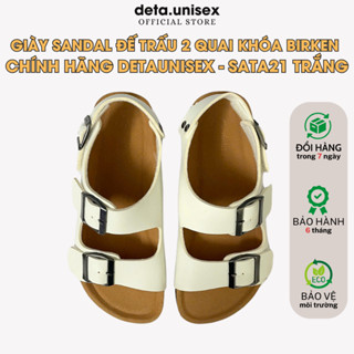  Dép đế trấu giày quai hậu quai ngang 2 khoá nam nữ Birken phong cách Detaunisex cực xinh - SATA21 