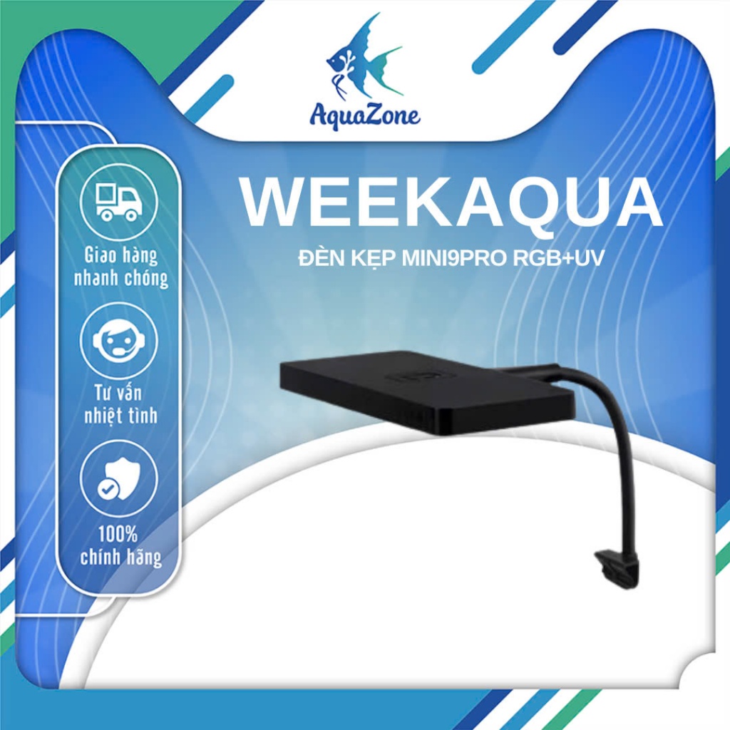 Đèn thủy sinh Week Aqua mini 9 pro RGB + UV siêu cấp sáng, sử dụng app