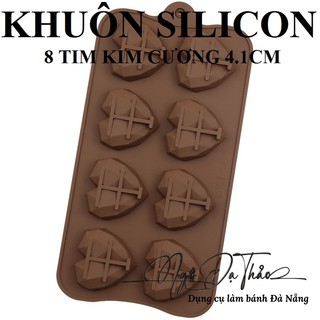 Khuôn sillicone socola 8 tim kim cương 4.1cm ( DANANGBAKINGTOOL 2501.005 )