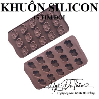 Khuôn sillicone socola 15 tim đôi ( DANANGBAKINGTOOL 2501.002 )