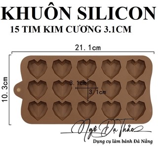 Khuôn sillicone socola 15 tim kim cương 3.1cm ( DANANGBAKINGTOOL 2501.006 )