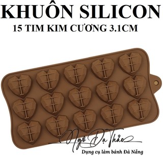 Khuôn sillicone socola 15 tim kim cương 3.1cm ( DANANGBAKINGTOOL 2501.006 )