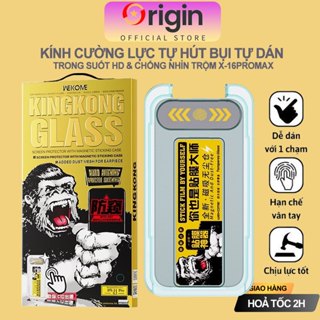 Kính cường lực KingKong tự dán iPhone Trong suốt HD hạn chế vân tay iPhone 15Promax 17 pro max 16 Pro max 14 Pro 13 [WK]