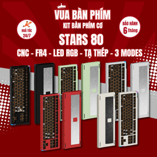 [Hàng Sẵn] Kit bàn phím cơ stars80 không dây cnc, hotswap, led rgb , plate fr4, thiết kế pha lê cực đẹp , hỗ trợ qmk/via