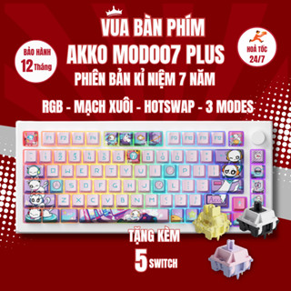 [Hàng Sẵn] Bàn phím cơ không dây Akko Mod007 | mod007 mạch xuôi, núm xoay, gasket mount, keycap PBT doubleshot