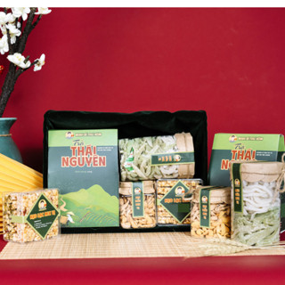  Set quà Tết Cao Cấp - Hạt điều + Kẹo lạc + Mứt dừa + Chè xanh - Minh Bí thư xóm 