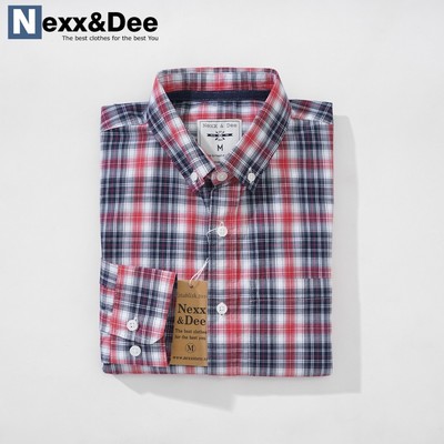 Áo sơ mi caro nam tay dài kẻ sọc vải Oxford công sở denim Nexx&Dee SM10