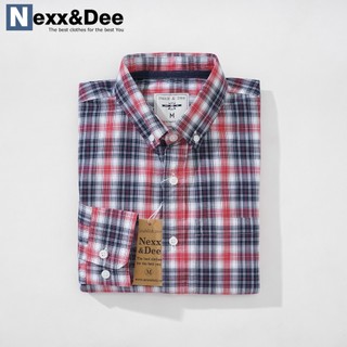 Áo sơ mi caro nam tay dài kẻ sọc vải Oxford công sở denim Nexx&Dee SM10