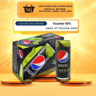Thùng Nước Ngọt Có Ga PEPSI Vị Chanh Không Calo 330ml Thùng 24 Lon