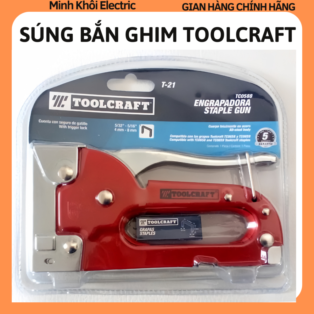 Súng bắn ghim công nghiệp Toolcraft,kìm bấm ghim,kềm bấm ghim đa năng,ghim bấm,súng bắn ghim có tăng