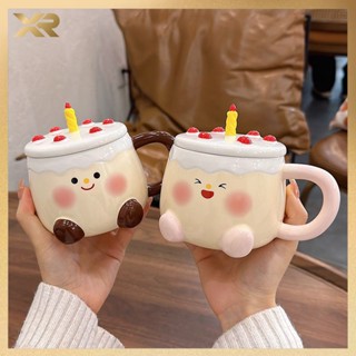 cốc sứ hình bánh sinh nhật dễ thương quà sinh nhật 400ml Bộ hộp quà tặng cao cấp DGB