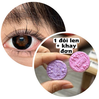1 Đôi [Dia:14.5]KÍNH ÁP TRÒNG MÀU ĐEN HIỆU ỨNG MẮT BÚP BÊ (GIÃN TRÒNG TO 14.5)