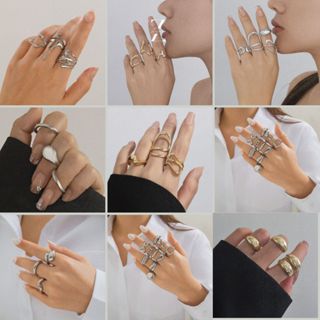  Nhẫn Nữ Set 3-4 Cái Nhẫn Trơn Phong Cách Cá Tính ZNDCT01 