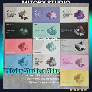 Akko Cream Yellow Blue V3 Pro Botany switch bàn phím cơ Akko Rosewood Piano Silver Lavender Silent Fairy Penguin Mitoby