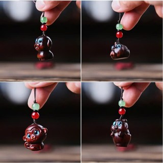  Dây treo điện thoại treo vào móc khoá 12 con giáp gỗ cao cấp Thơm Shop làm móc chìa khóa ô tô xe máy 