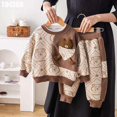 Set Thu Đông Áo Quần Sweeter Họa Tiết Đính Gấu Cho Bé Trai 1-5 Tuổi MINTSCLOSET Quảng Châu - TD4441