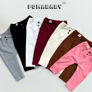  Quần Legging Dài Cho Bé Đũng Bỉm Cạp Chun Vải Thun Co Giãn Mềm Mại Quần Dài Cho Bé Pomababy 