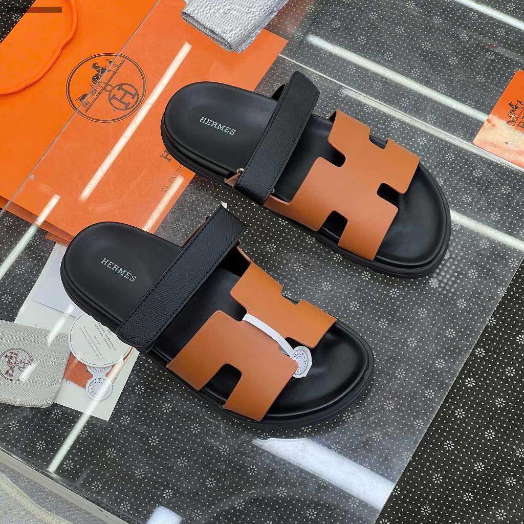 Dép Sandal quai ngang HM Nam Nữ Da Thật Đế Đúc Hàng Cao Cấp LikeAuth