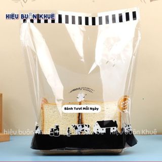 50 Túi Đựng Bánh Mì Hoa Cúc, Nho Dừa, Sandwich, Bánh Ngọt Hình Trang Trại Bò Sữa Kèm Dây Kẽm [chữ Bánh Tươi Mỗi Ngày]