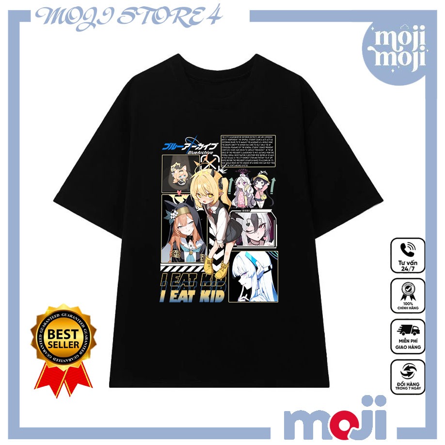 Áo thun meme Blue Archive : I eat Kid - Hoshino Takanashi - Hitori "Bocchi" Gotou - Shiroko