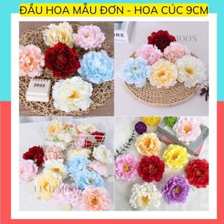 [LẺ GIÁ SỈ] 50 Đầu Bông Hoa Mẫu Đơn 9cm Trang Trí Oản Tết, Giỏ Quà, Tháp Bánh, Decor Phụ Kiện Tết
