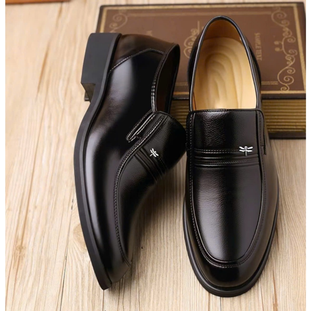 Giày tây nam mũi vuông da sần phối da trơn, đế khâu size 39-43 8N