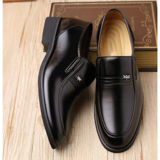 Giày tây nam mũi vuông da sần phối da trơn, đế khâu size 39-43 8N