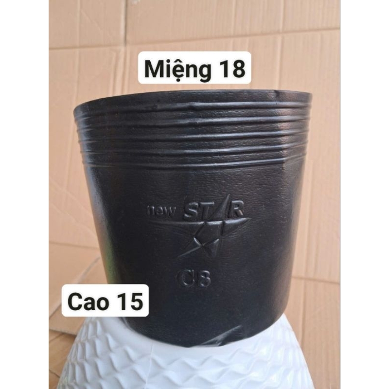 (Combo 10 cái) Chậu nhựa dẻo C8 (đen, đỏ) 18x15 cm trồng cây siêu bền