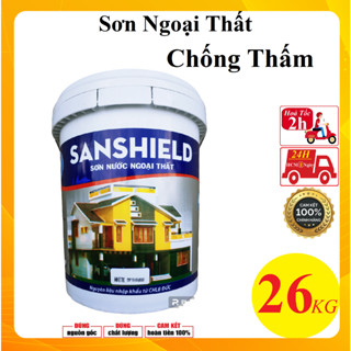[1Thùng/1Đơn] Sơn nước SanShield ngoài trời 25kg cao cấp chống thấm nhiều màu trang trí nhà, decor nhà