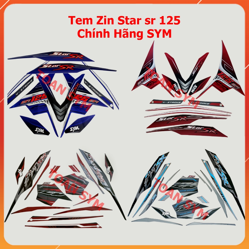 Tem rời xe Star Sr 125 Chính Hãng SYM - Tem xe SYM