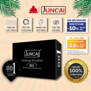 Bao cao su Juncai gân gai siêu mỏng 001 kéo dài thời gian nhiều gel bôi trơn - hộp 10 BCS olo_durex_store