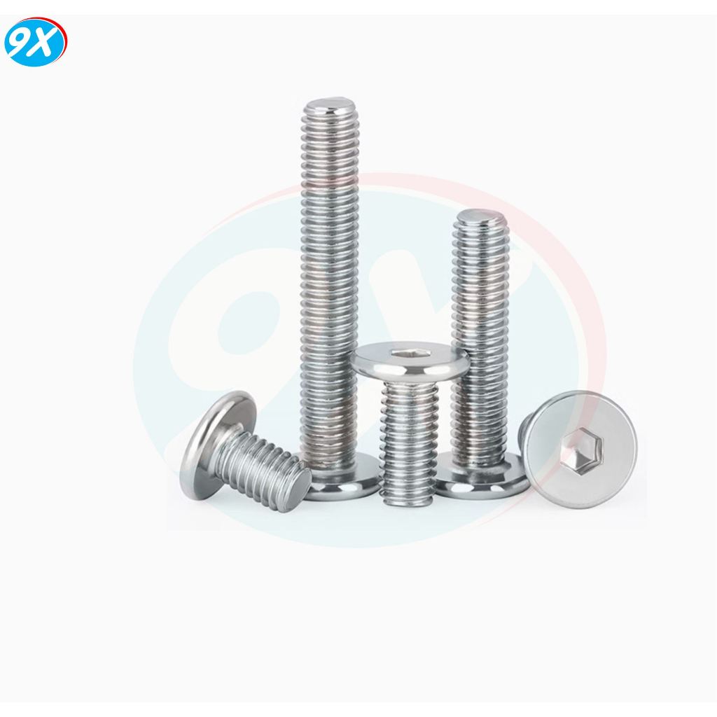 Bulong M6 Lục Giác Đầu Dẹt Inox 304