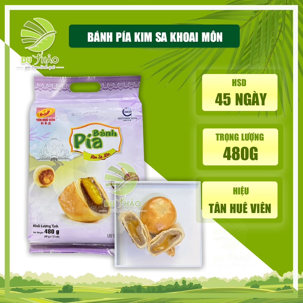 Bánh pía KIM SA MÔN, bánh pía Tân Huê Viên Sóc Trăng mini túi 12 bánh 480g
