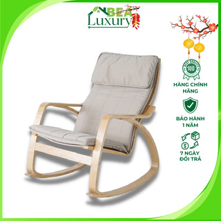 Ghế Bập Bênh Thư Giãn Ghế  Poang Đọc Sách Decor Phòng Với Khung Gỗ Bạch Dương Cao Cấp Nhiều Màu Lựa Chọn 