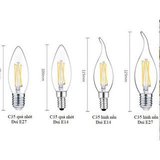 BÓNG LED EDISON C35 4W ĐUI E14-E27 (BẢO HÀNH 1 NĂM)