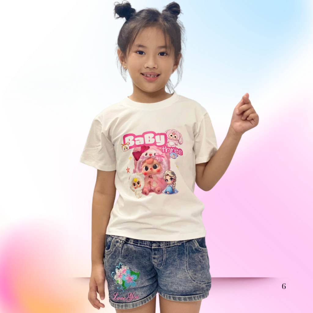 Áo thun trẻ em Baby three cao cấp VINKIDS - 1 ÁO - Áo Phông trẻ em VẢI COTTON 4 CHIỀU - V-039