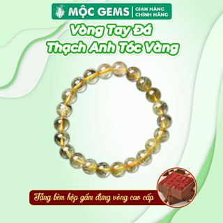  Vòng Tay Đá Thạch Anh Tóc Vàng 5A Mộc Gems Giúp Thu Hút Tài Lộc May Mắn Và Thịnh Vượng 