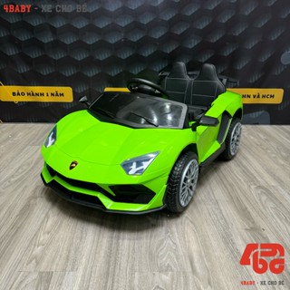 Xe ô tô điện cho bé LAMBOGHINI 4BABYVN HD918 Ghế Da, Bánh nhựa full chức năng còi nhạc đèn, bluetooth