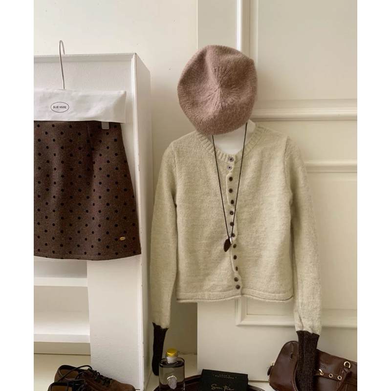 CITRA - Áo len lông cúc đóng xen kẽ tay màu