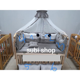 Combo quây ga+ màn cũi cho bé tặng gối chống bẹp đầu cho bé