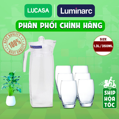 Bộ Bình Ly Thủy Tinh Luminarc Flame Salto 7 Món 1.3L/350ml - 7L8535L2560 | Phân Phối Chính Hãng