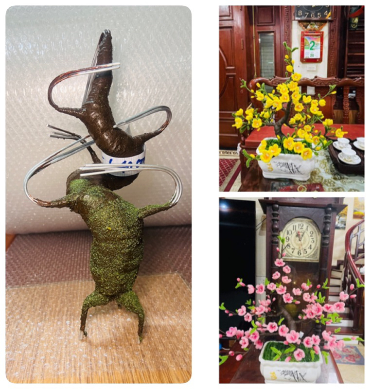 Gốc cây bonsai giả làm cây mai , cây đào bonsai handmade