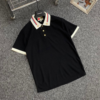 Áo polo GC phối sọc đỏ cổ áo logo thêu con ong cúc vàng lấp lánh siêu đẹp - Áo polo nam hàng siêu cấp chất liệu cotton