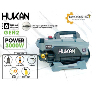 Máy rửa xe Hukan -CWM 3000w chống giật có chỉnh áp tặng dây 16m ống nối inox bình bọt tuyết