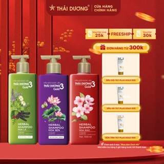 [ Live mua 1 tặng 1] Dầu gội Thái Dương 3 Gold 500ml tặng dầu gộiThái Dương 7 Plus Gold 50g