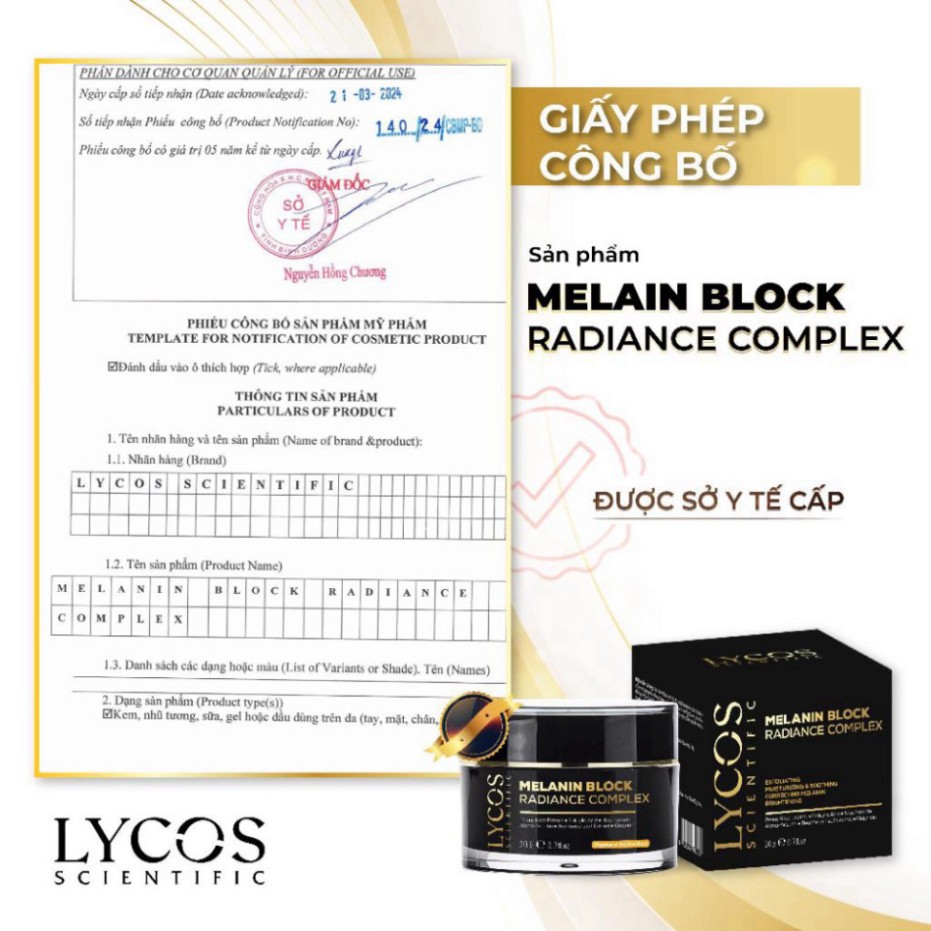 Kem Nám Đêm LYCOS Chính hãng  Hỗ Trợ Mờ Nám Da, Tàn Nhang, Xạm Da & Dưỡng Da Trắng Sáng hộp 20g