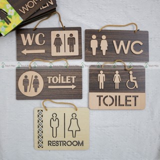 Bảng Treo Cửa Nhà Vệ Sinh - WC - Toilet Nam Nữ Chất Liệu Gỗ Công Nghiệp