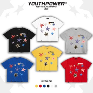 Áo Thun Big Boxy YOUTHPOWER STARFISH From Rộng Nam Nữ Cổ Tròn Chất Liệu Cotton In Lụa Local Brand
