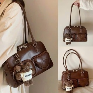  Túi nữ Túi xách đeo vai Chio 2nd size 28 túi tim tặng kèm gấu áo phong cách Vintage 